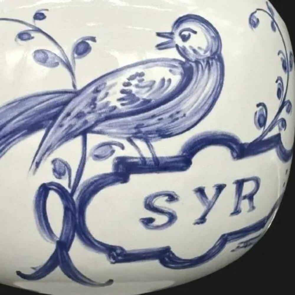 Vintage 1989 Lilly "Syr Rosar Sol" Apothecary Jar Pitcher Made in Portugal Ceram - Picture 3 of 8